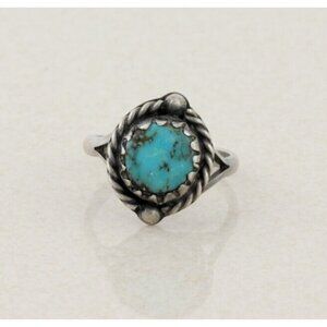 Sterling Silver Natural Turquoise Ring Size 7 1/4